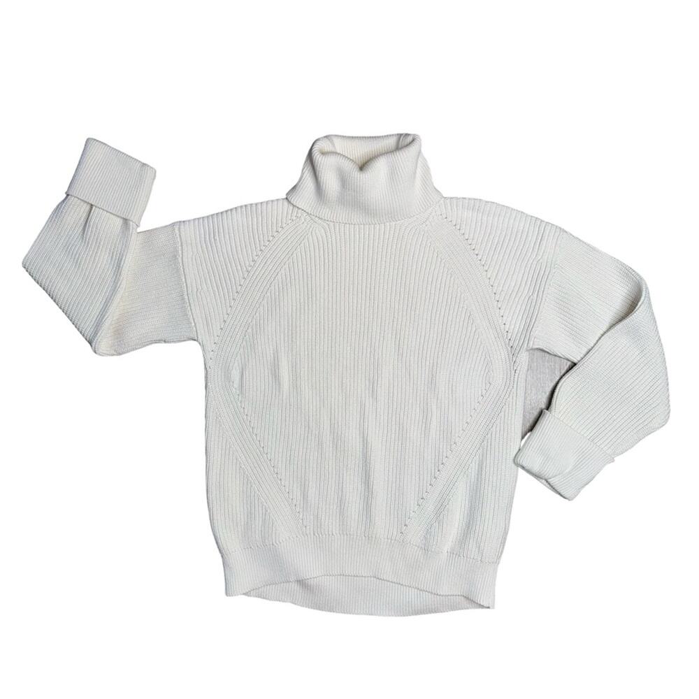 JOIE Ivory Ribbed Knit Long Sleeve Turtleneck Sweater Women’s Size Small